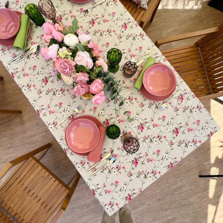Tovaglia Clori set unico a fantasia di fiori in cotone
