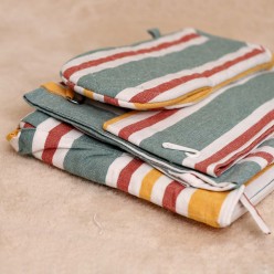 Guantone da Forno Anthesterie in Cotone Panama con Motivo Rigato