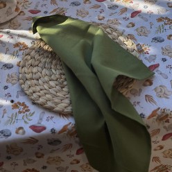 Collezione Meleagro: tovaglioli in stoffa verde oliva