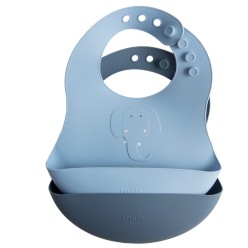 Pratico set di 2 Bavaglini in silicone elefantino per la pappa