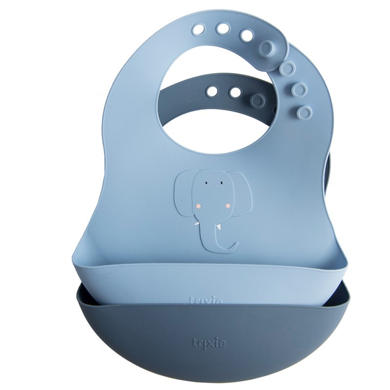 Pratico set di 2 Bavaglini in silicone elefantino per la pappa catalogo