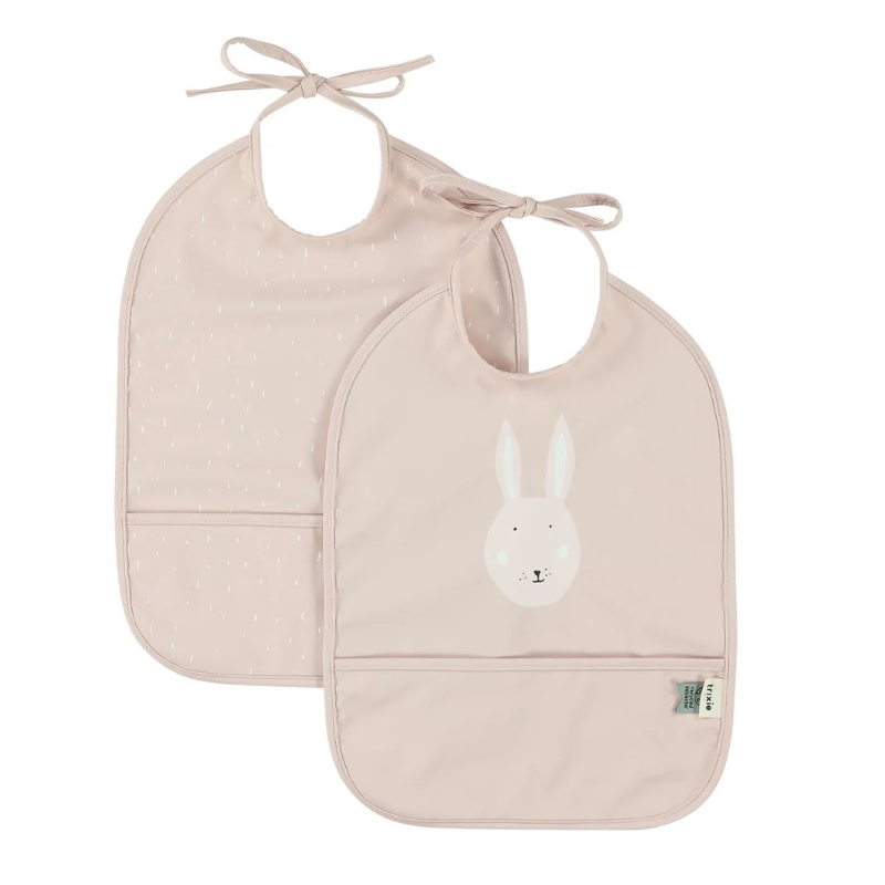 Mr. Rabbit - Set 2 bavaglini in silicone con coniglietto pratici e irresistibili Mr. Rabbit - Set 2 bavaglini in silicone con coniglietto pratici e irresistibili