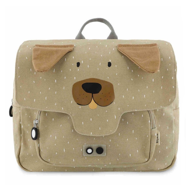 Cartella per la scuola con tenero cagnolino Mr.Dog dettaglio frontale Cartella per la scuola con tenero cagnolino Mr.Dog dettaglio frontale