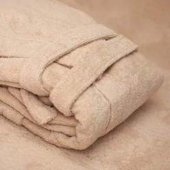 Accappatoio unisex PANNA AVORIO con cappuccio - linea Zacinto