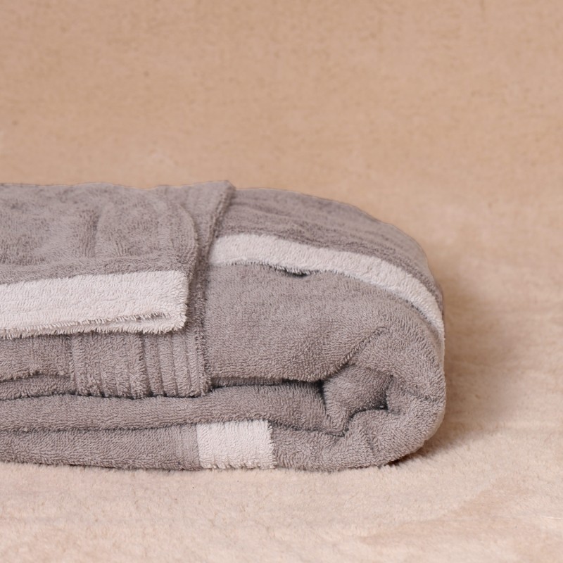 Collezione Nereidi Accappatoio in spugna 100% cotone grigio