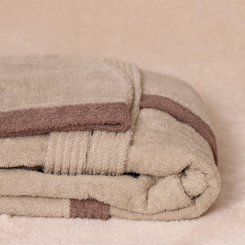 Collezione Nereidi Accappatoio in spugna 100% cotone - tortora dettaglio