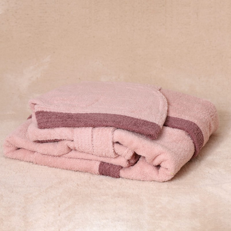 Collezione Nereidi Accappatoio in spugna 100% cotone - rosa dettaglio
