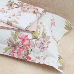 Lenzuola matrimoniali dal design floreale linea Efeso