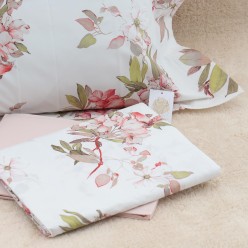 Lenzuola matrimoniali dal design floreale linea Efeso