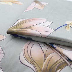 Completo letto matrimoniale dal design floreale bianco con sfumature beige linea Meliadi