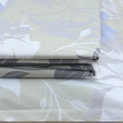 Lenzuola matrimoniali con foglie dai colori neutri: collezione Talete