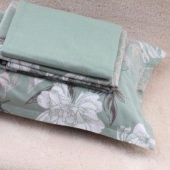 Lenzuola matrimoniali con fiori e foglie stilizzate - collezione Eraclito