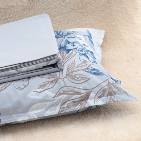 Lenzuola matrimoniali con fiori e foglie stilizzate - collezione Eraclito