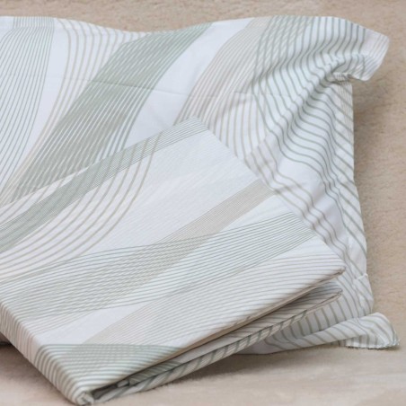 Completo letto matrimoniale verde salvia Asia collection, ispirato alla danza delle onde