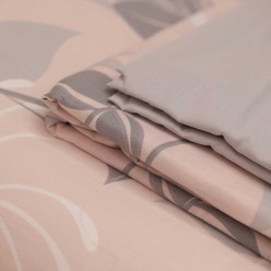 Lenzuola matrimoniali con foglie dai colori neutri: collezione Talete