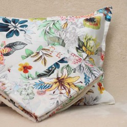 Lenzuola Matrimoniali con fiori in raso di cotone linea Acaste