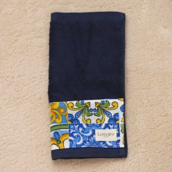 Set cestino e lavette dallo stile mediterraneo collezione Amalfi