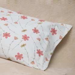 Lenzuola per cameretta baby Era: Un Abbraccio di Fiori rosa
