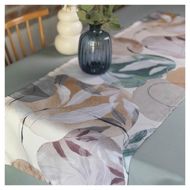 Runner Antheia idrorepellente e antimacchia – Linea Armonia di Foglie Runner Antheia idrorepellente e antimacchia – Linea Armonia di Foglie