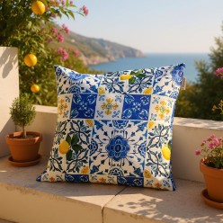 Cuscini arredo dallo stile amalfitano collezione Calliroe made in italy lemoire home