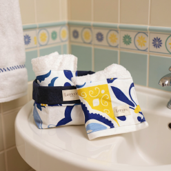 Cariddi — Lavette in cotone 100% con cestino coordinato, un racconto di mare e stile