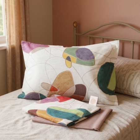Completo letto matrimoniale Leto: forme astratte in una palette di colori vibranti