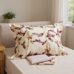 Lenzuola matrimoniali Made in Italy con foglie dallo stile romantico LeMoire Home
