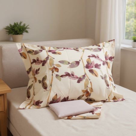 Lenzuola matrimoniali Made in Italy con foglie dallo stile romantico LeMoire Home