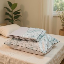 Completo letto matrimoniale in raso di cotone Made in Italy- linea Nemesi