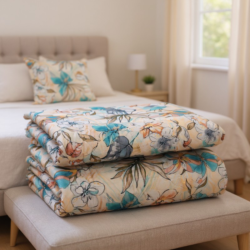 Biancheria da letto Maira: Trapuntino Floreale in Raso Cotone, Sogni di Primavera Biancheria da letto Maira: Trapuntino Floreale in Raso Cotone, Sogni di Primavera