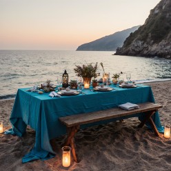Limnadi – Tovaglia ottanio in cotone 100% stile mediterraneo ed elegante