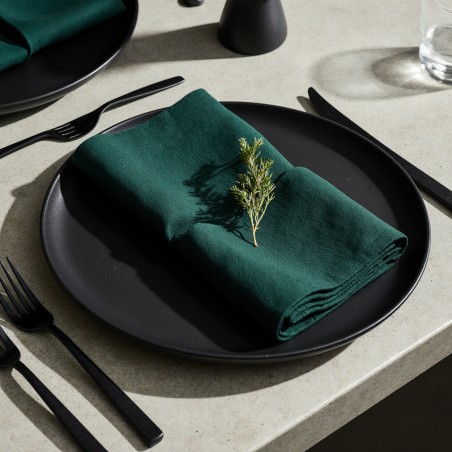 Tovaglioli in stoffa verde scuro Made in Italy