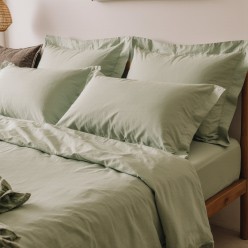Lenzuola Matrimoniali in cotone collezione Pegaso di biancheria da letto verde pastello firmato Lemoire Home