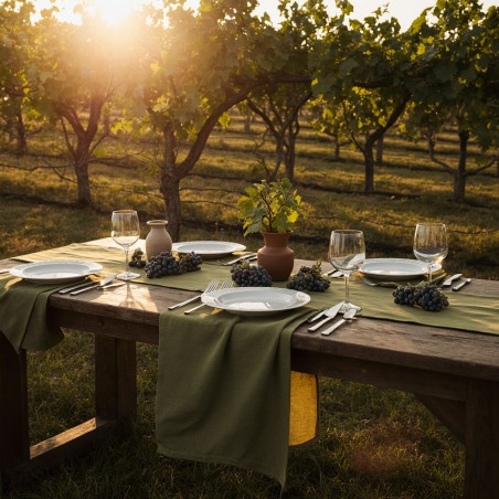 Runner verde oliva Meleagro – stile autentico e fatto a mano in Italia