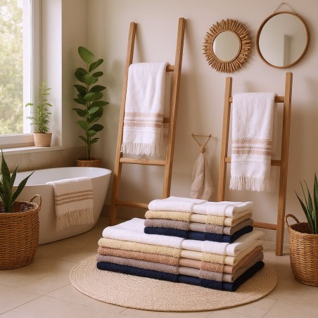 Coppia Asciugamani da Bagno linea Delfi 100% cotone