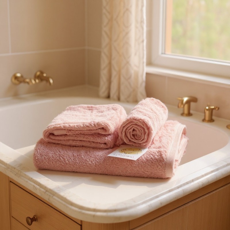 Asciugamani linea Atene in spugna da Bagno personalizzabili - ROSA