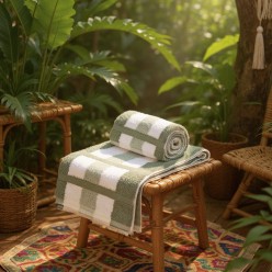 Asciugamani verde salvia collezione Delo made in Italy