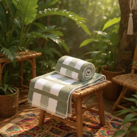 Asciugamani verde salvia collezione Delo made in Italy