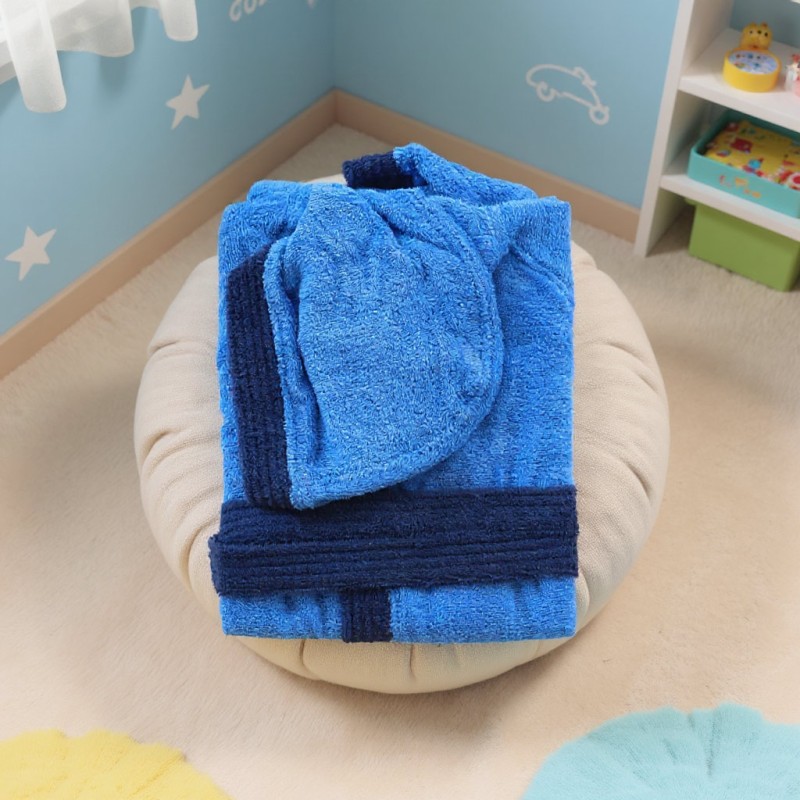 Accappatoio bimbo blu e celeste – Collezione Nereidi