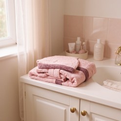 Accappatoio rosa in spugna 100% cotone Collezione Nereidi