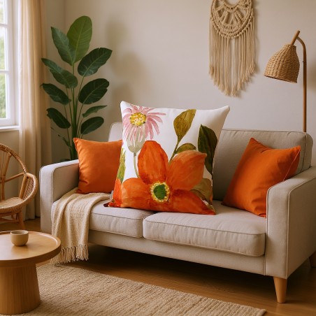 Cuscino arredo floreale dai colori caldi ed autunnali collezione Afrodite