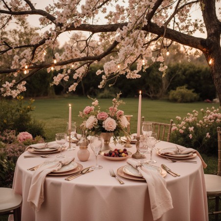 Tovaglia rosa chiaro Tempio di Hera – Il tocco d’amore per la tua tavola elegante