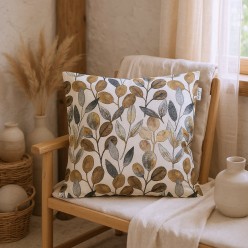 Cuscino arredo collezione Medea 45x45 cm firmata Lemoire Home stile autunnale con design floreale