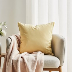 Federa cuscino arredo giallo pastello – linea Demetra