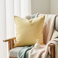 Federa cuscino arredo giallo pastello – linea Demetra