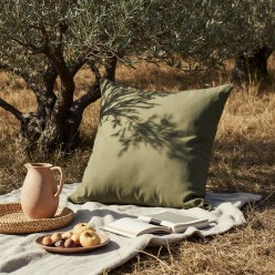 Federa per cuscino decorativo verde oliva - collezione Meleagro