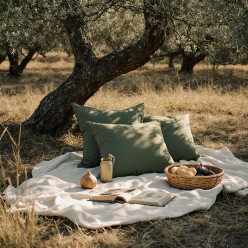 Federa per cuscino decorativo verde oliva - collezione Meleagro
