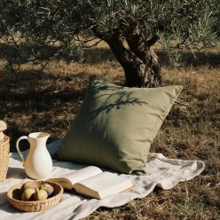 Federa per cuscino decorativo verde oliva - collezione Meleagro