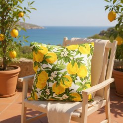 Cuscino arredo Il frutto d'oro con limoni siciliani lemoirehome made in italy