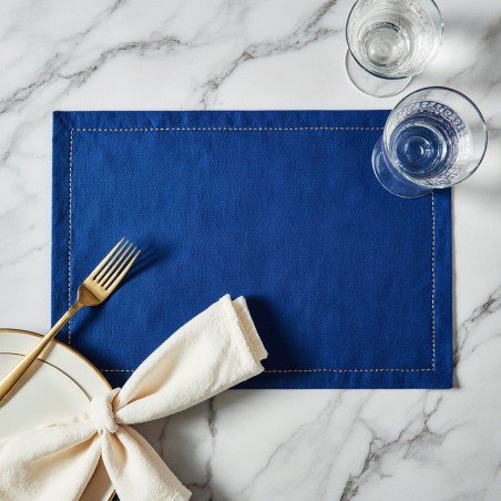 Tovagliette americane blu intenso, stile elegante e versatile. Collezione Doris